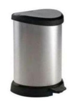 Curver 20L Deco Bin - Silver.
